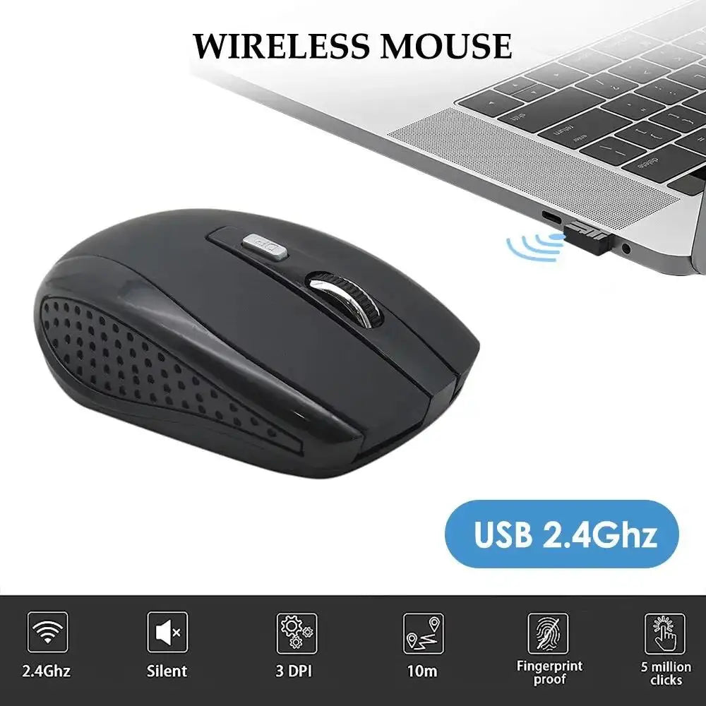 2.4GHz Wireless Mouse Gaming Mice Adjustable 1600DPI Optical Office Mouse Ergonomically Designed Mouse For Notebook PC Computer