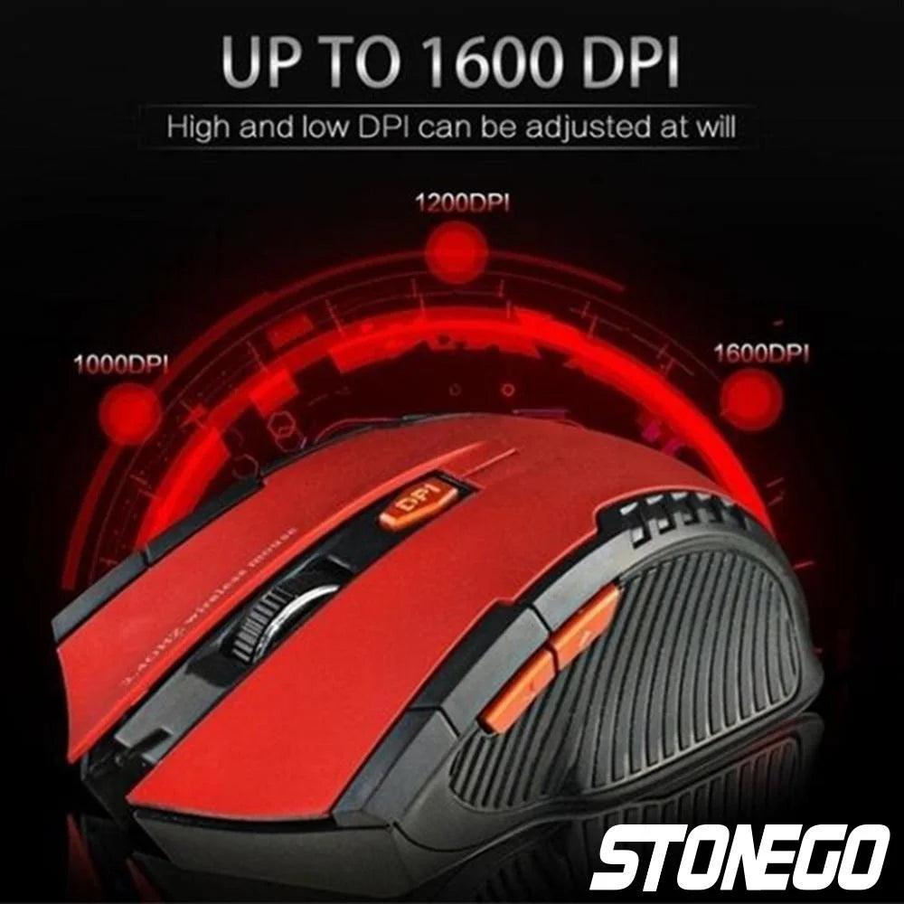 2.4GHz Wireless Gaming Mouse - Ultra Slim Portable Optical Mouse for PC Laptop with USB Receiver