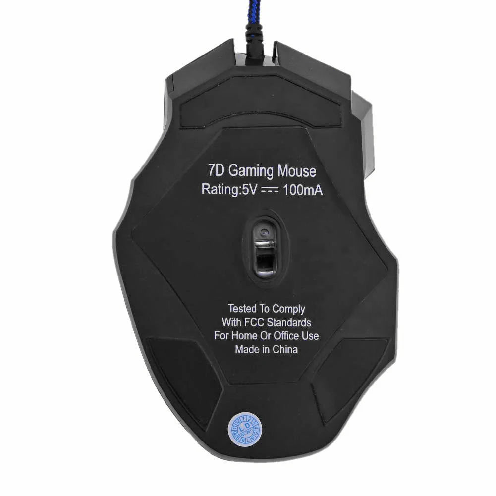 5500 DPI Adjustable Optical PC Gamer Mice Wired Gaming Mouse 7 Button Backlit Laptop Computer Ergonomic Mice Silent