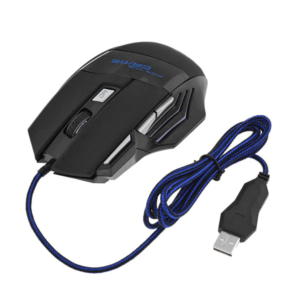 5500 DPI Adjustable Optical PC Gamer Mice Wired Gaming Mouse 7 Button Backlit Laptop Computer Ergonomic Mice Silent