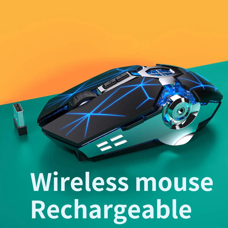 2.4G Wireless Mouse 6D Optical Rechargeable Wireless Mouse Noiseless Mice DPI1600 for Macbook PC Laptop