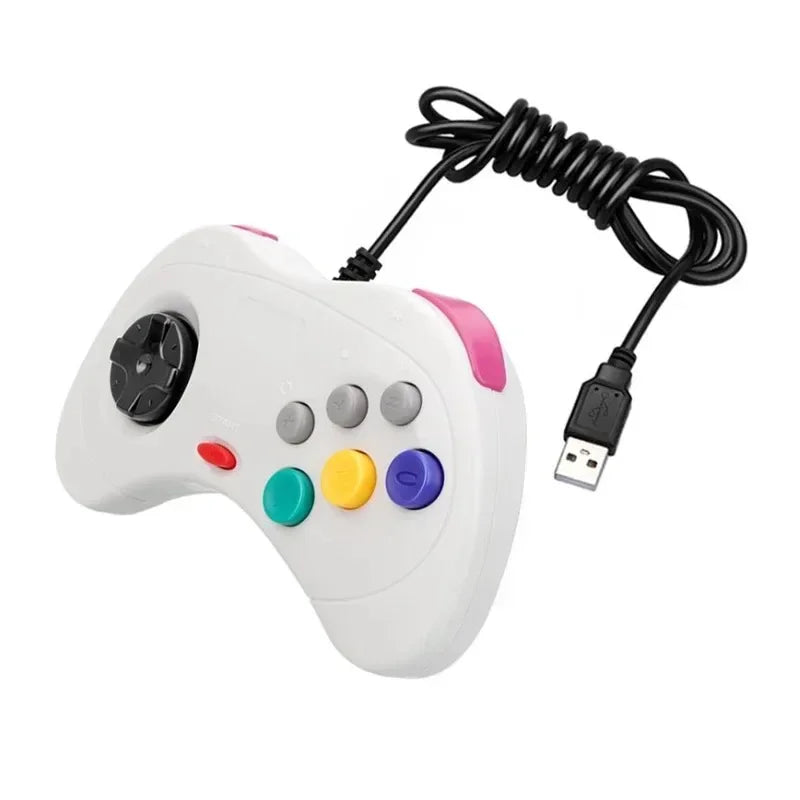 6 Buttons USB Classic Wired Game Gamepad for Segas Saturn Gamepad JoyPad for SEGAs Saturn System Joystick for PC for Mac