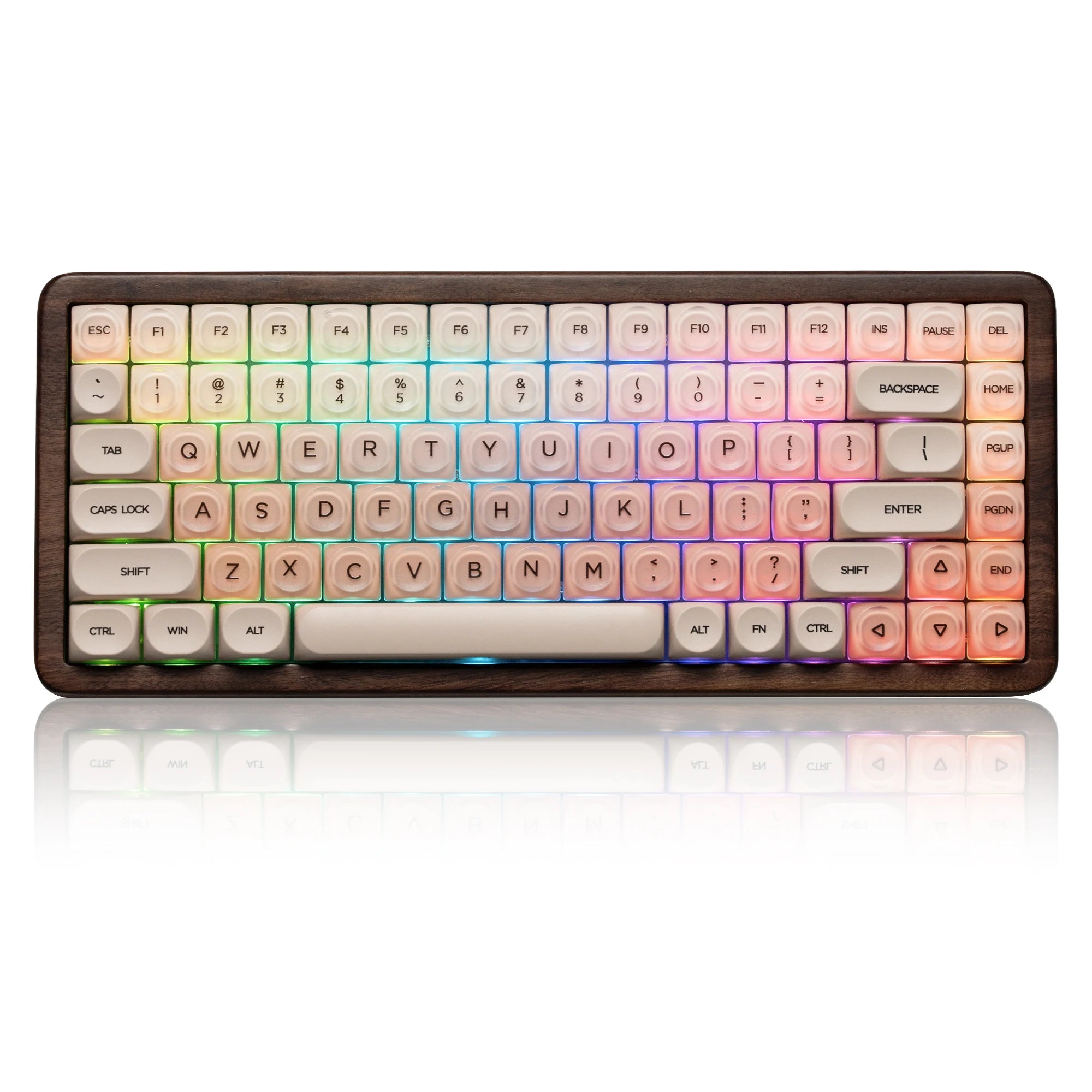 Womier Mount Fuji Custom Keyboard WD75 V2 Wooden Gaming Keyboard with QMK/VIA Tri-Mode Wireless Mechanical RGB 75% Hot Swappable