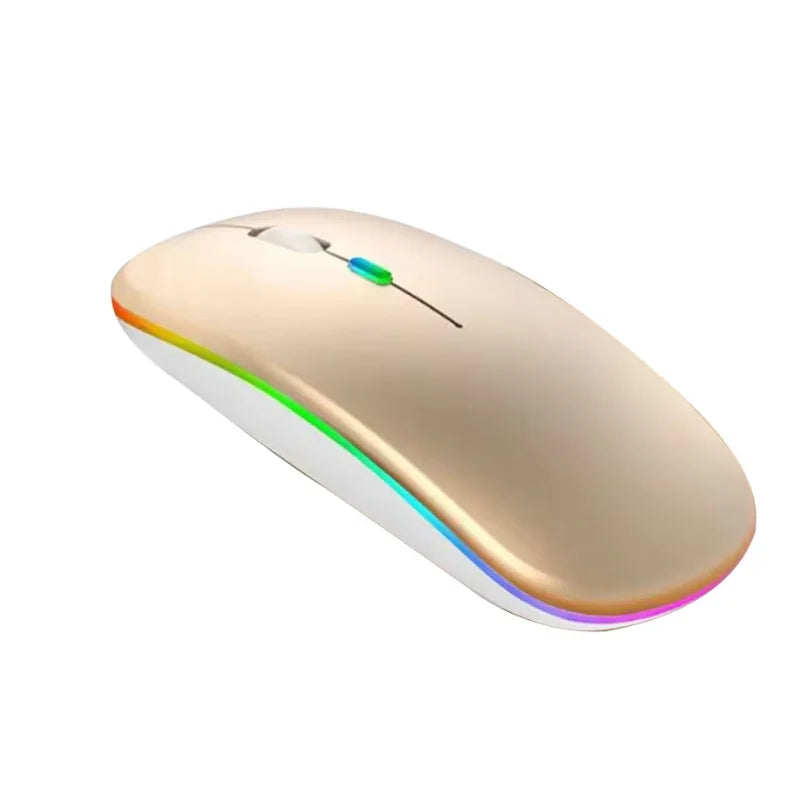 Silent Mice Ultra-thin Rechargeable Colorful BT 2.4ghz daul mold Optical Computer Wireless RGB Gaming Mouse