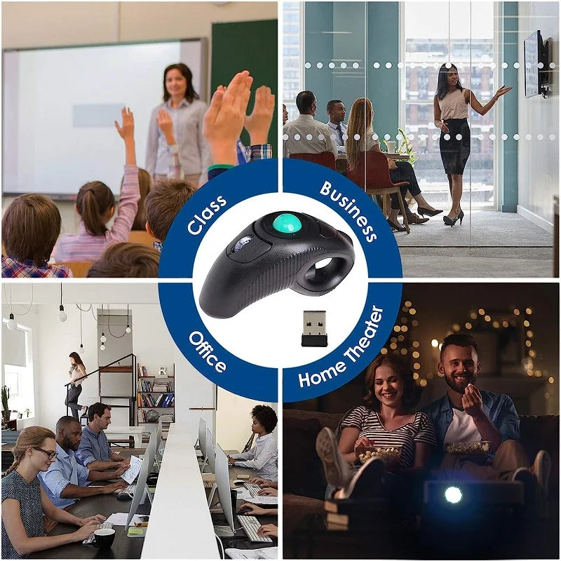 Wired Trackball Mouse Mini USB Portable Pointing Mouse Ergonomic Design for Left & Right Hands Suitable for PC Tablet and Laptop