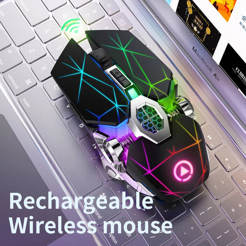 2.4G Wireless Mouse 6D Optical Rechargeable Wireless Mouse Noiseless Mice DPI1600 for Macbook PC Laptop