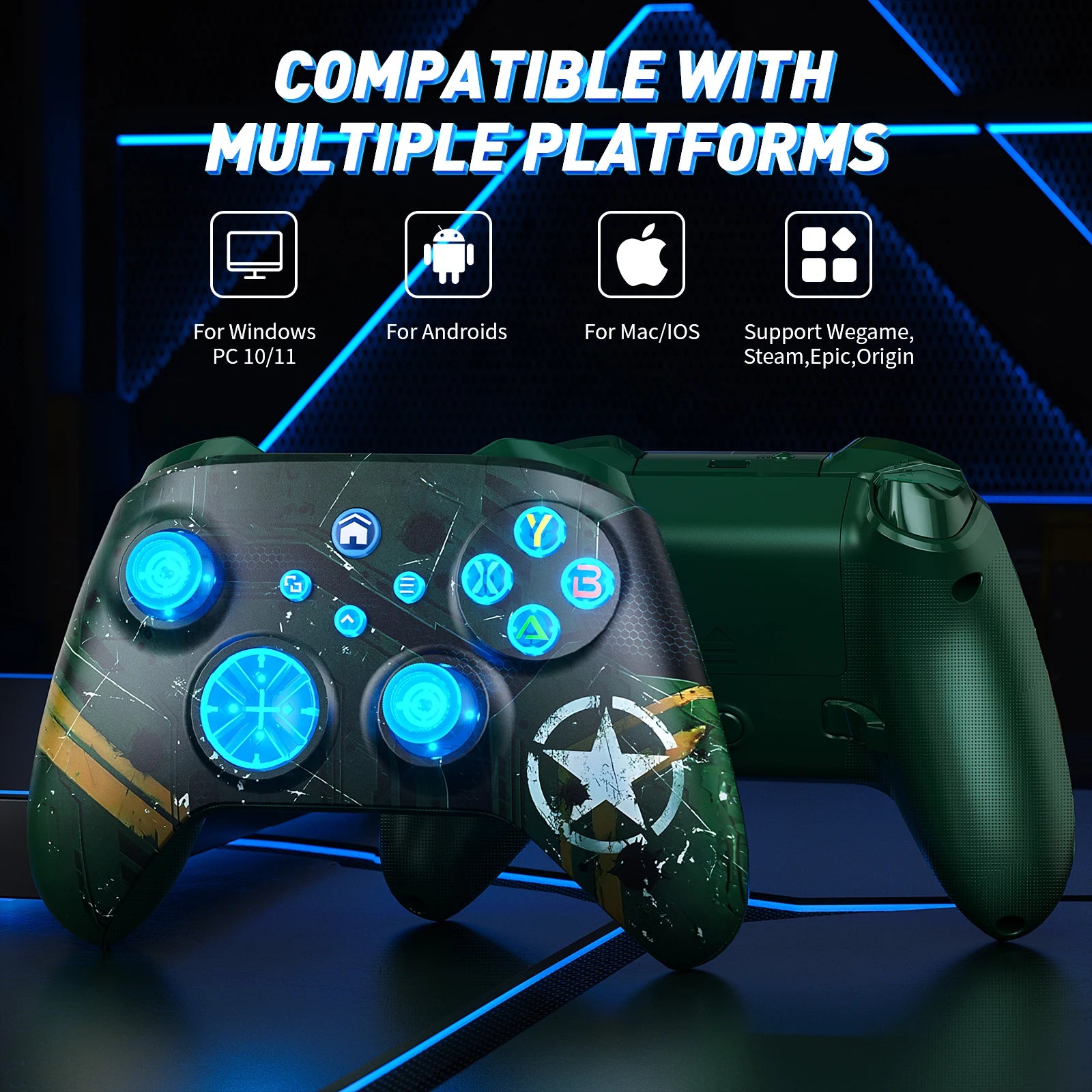 Wifi Wireless Controller For Xbox One/Xbox One S/X/Xbox Series X/S/Pc/Switch Joysticks With Turbo Function/6-Axis/RGB Gamepad