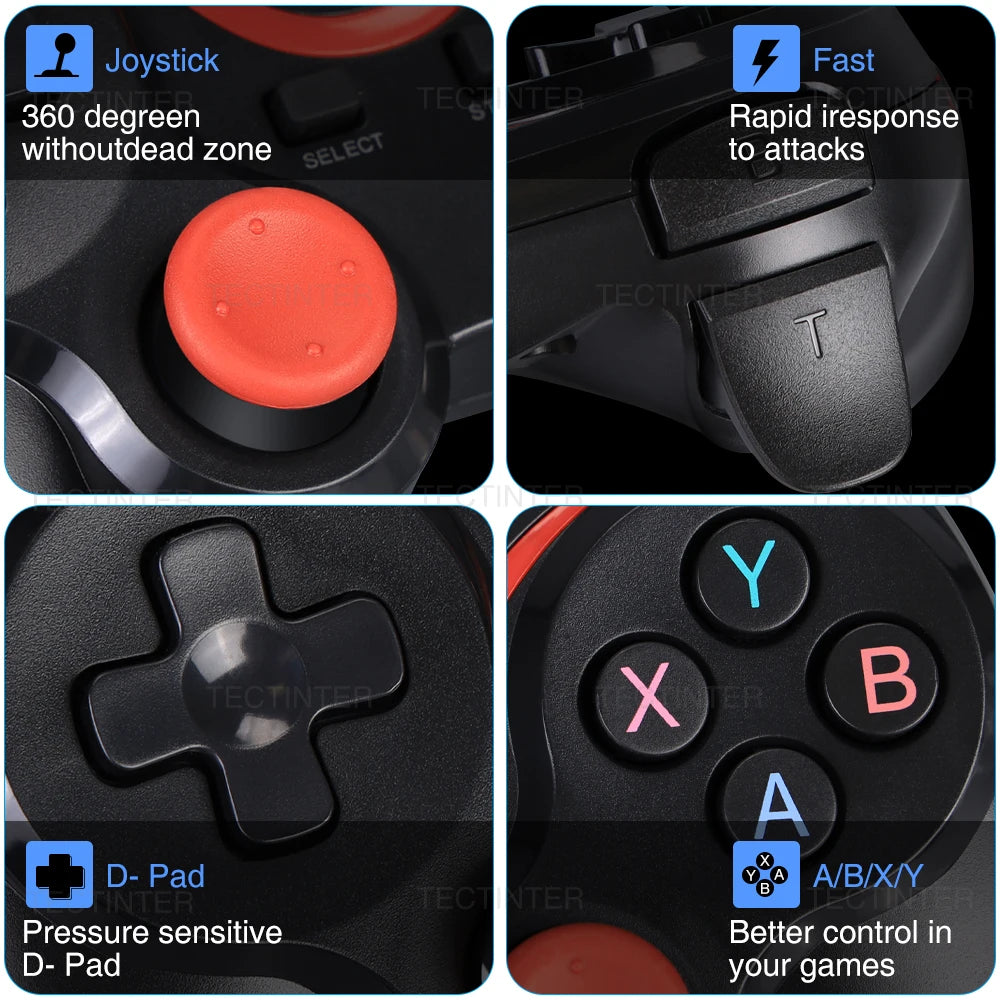 Terios 2.4G Wireless Bluetooth Controller for Nintendo Switch/PS3/PS4 Console PC Joystick Controle Gamepad for Android Phone