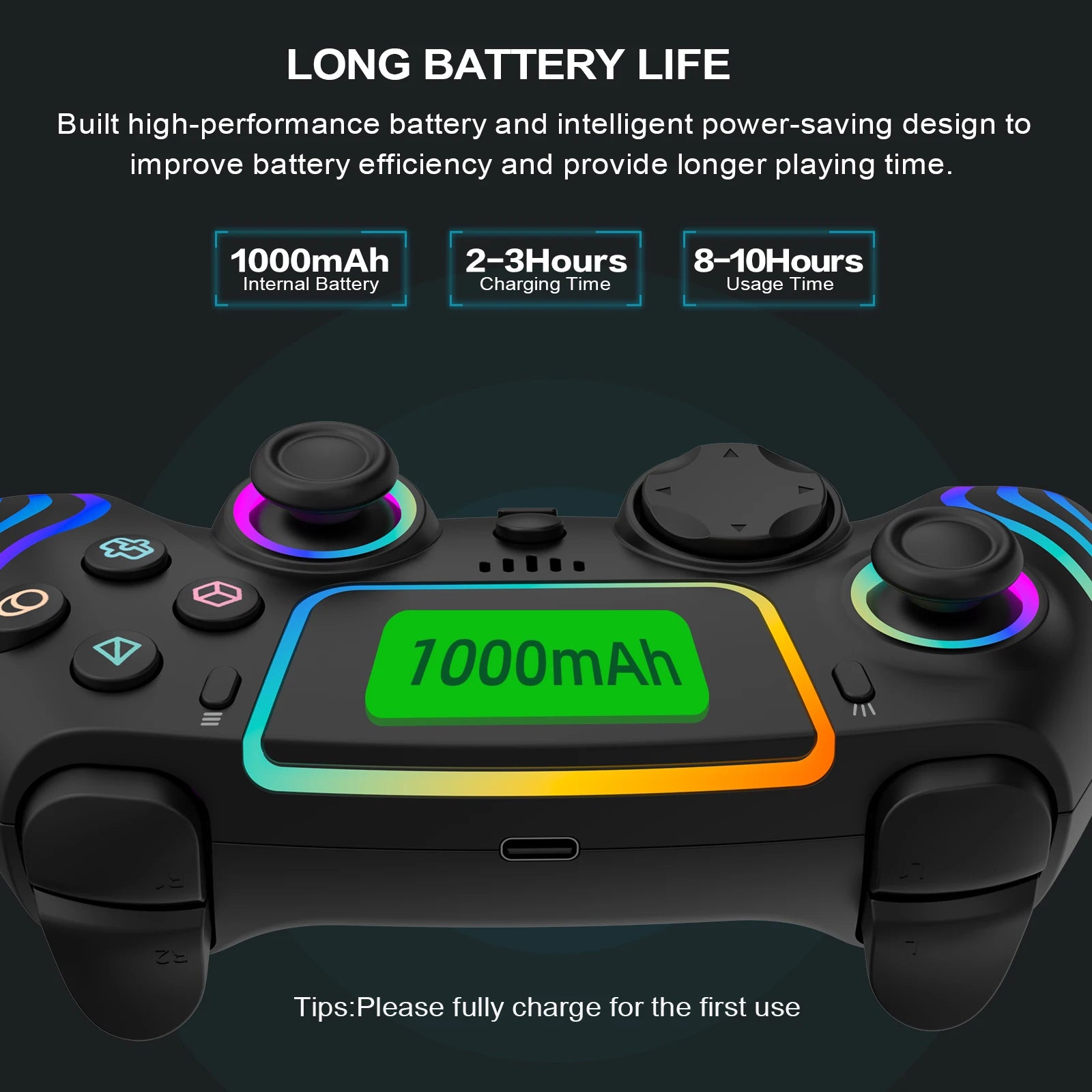 Gaming Controller For PS4 Pro Slim Hall Gamepad for PLAYSTATION 4 PS3 PC Josytick with RGB Light &Turbo Vibration/Audio Jack