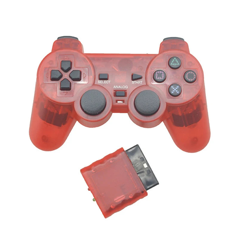 Transparent Color Bluetooth Wireless Gamepad Controller For PS2 2.4G Vibration Controle Compatible with Plastation 2 Joystick