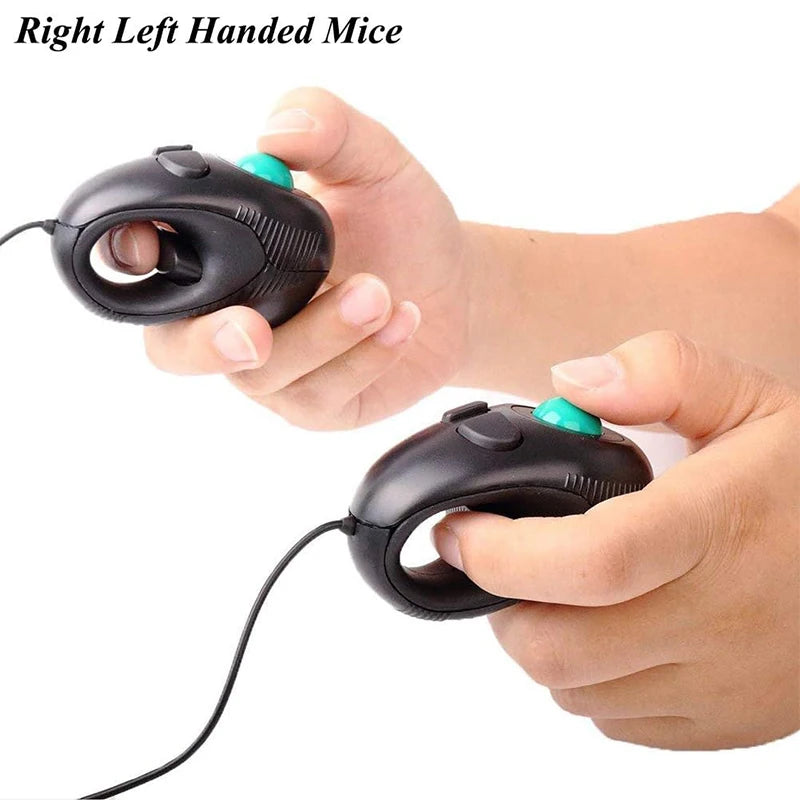 Wired Trackball Mouse Mini USB Portable Pointing Mouse Ergonomic Design for Left & Right Hands Suitable for PC Tablet and Laptop
